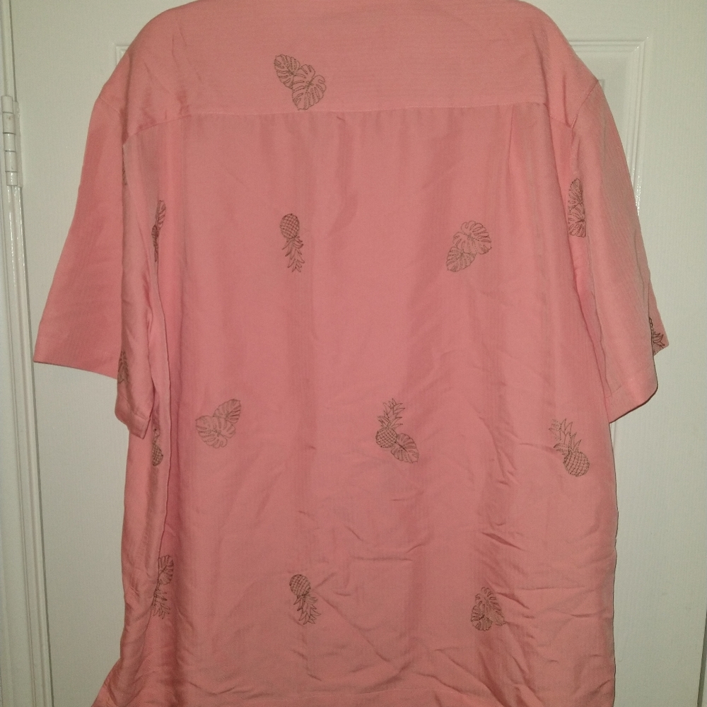 Caribbean Pineapple Print Rayon Polyester Button-Up Hawaiian Shirt Men's sz XL - Picture 2 of 8